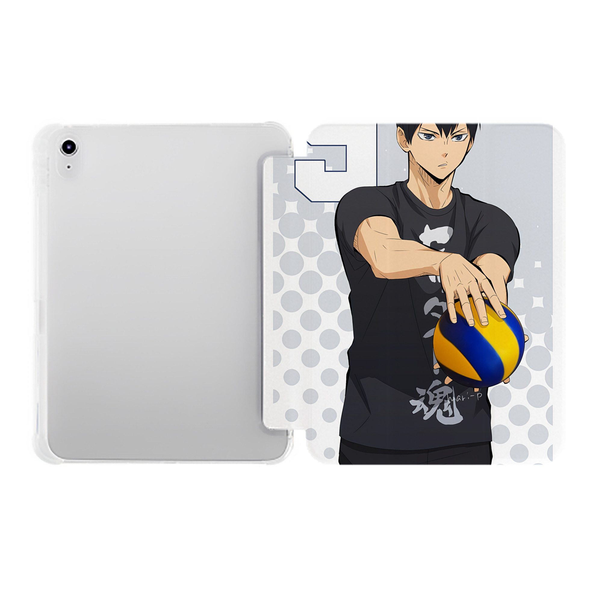 （画像用） ハイキュー!! Haikyu!! IPad ケース ペン収納付き 三つ折りスタンド PUレザー×シリコン 対応機種9.5/10.5/10.9インチ